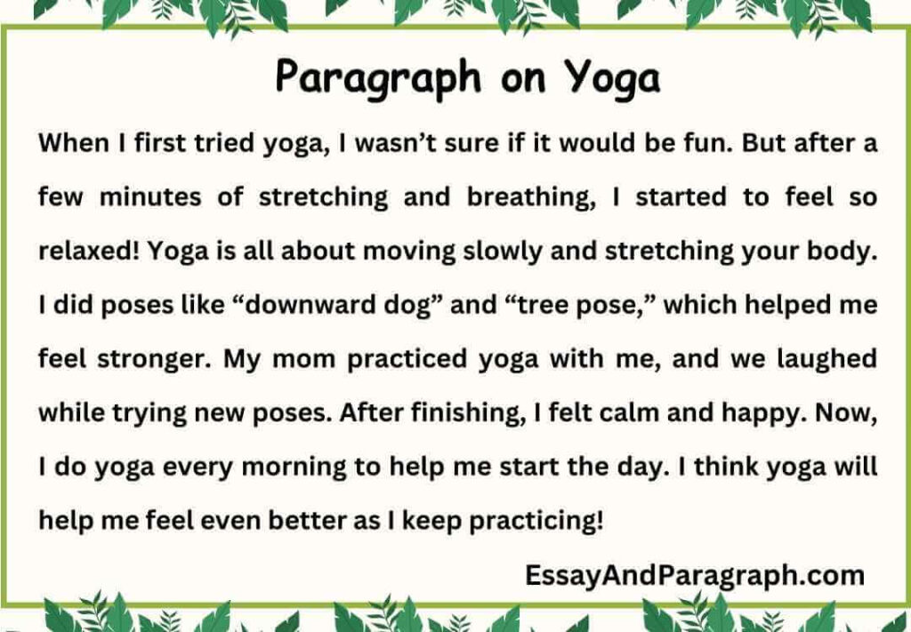 Paragraph on Yoga