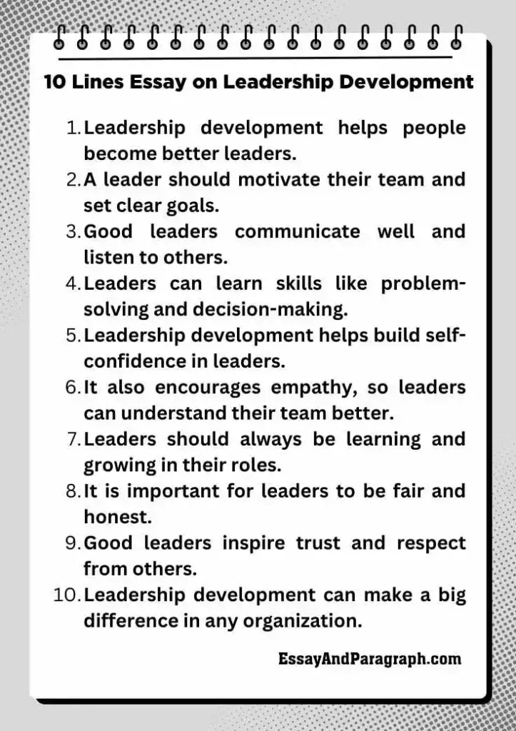 10 Line Essay on Leadership Development