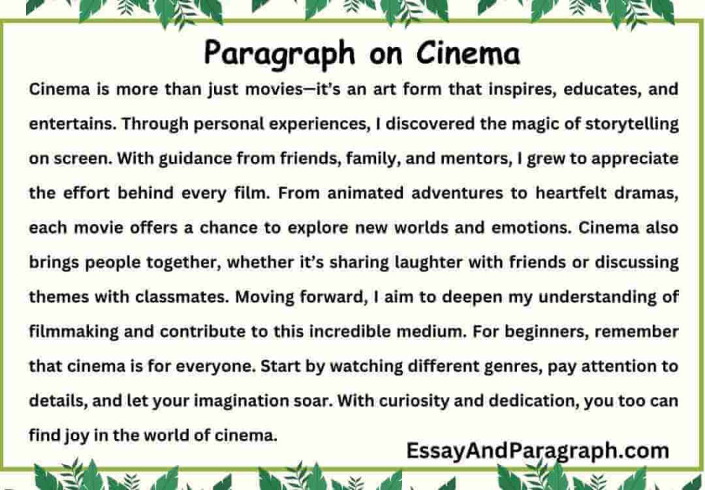 Paragraph on Cinema
