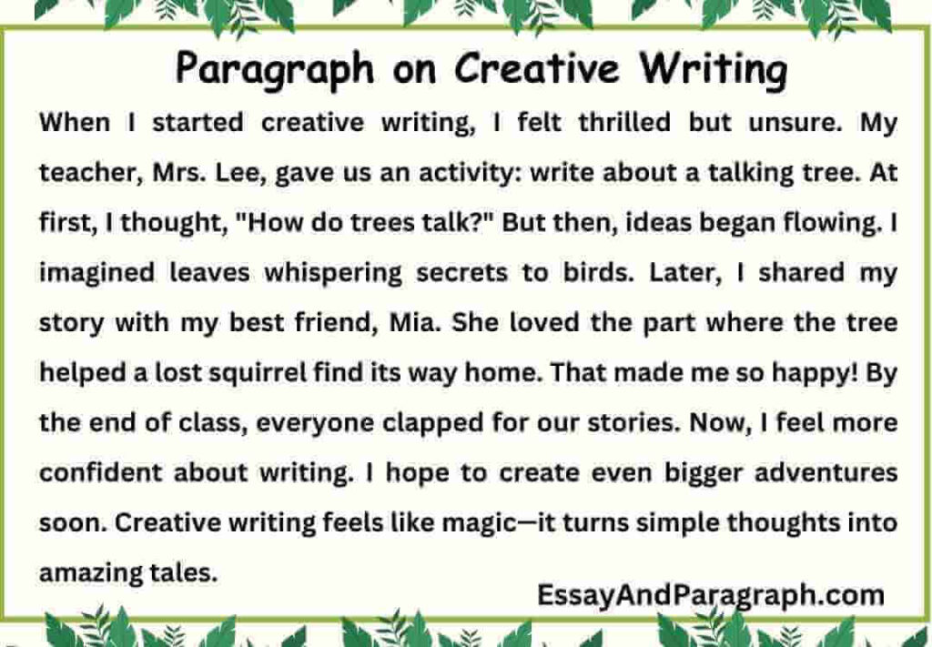 Paragraph on Creative Writing