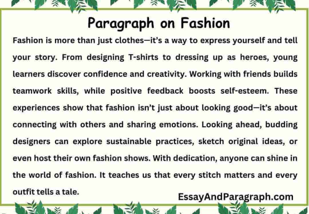 Paragraph on Fashion