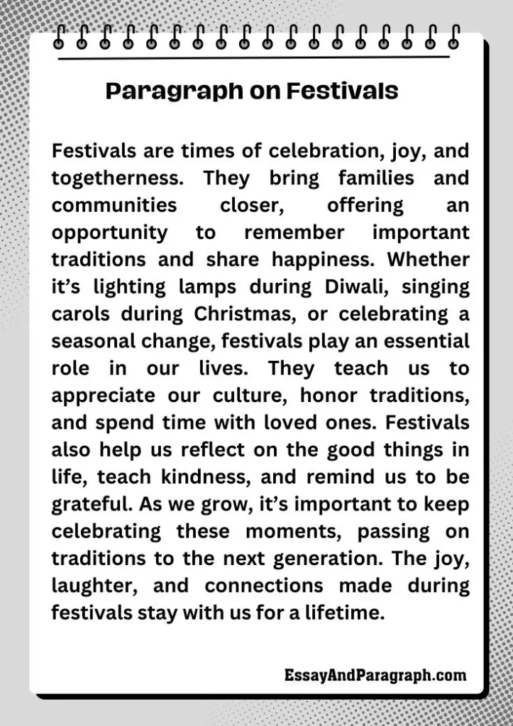 Paragraph on Festivals