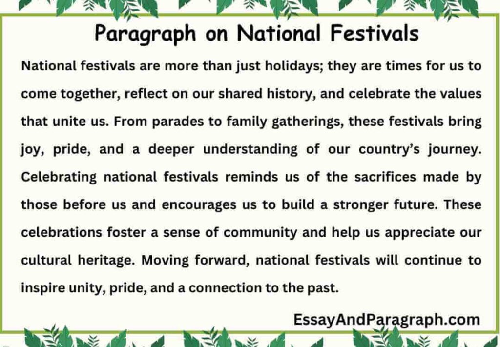 Paragraph on National Festivals