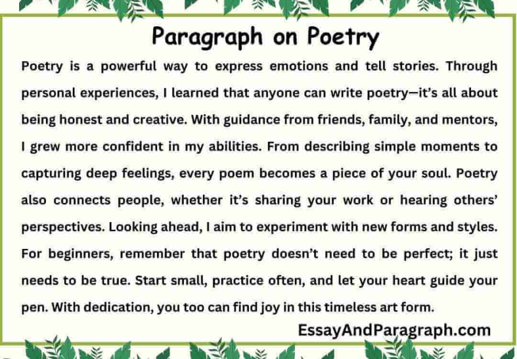 Paragraph on Poetry