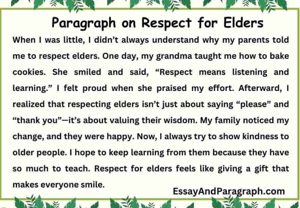 Paragraph on Respect for Elders