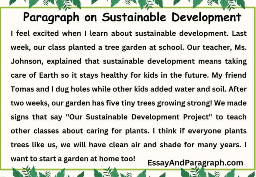 Paragraph on Sustainable Development