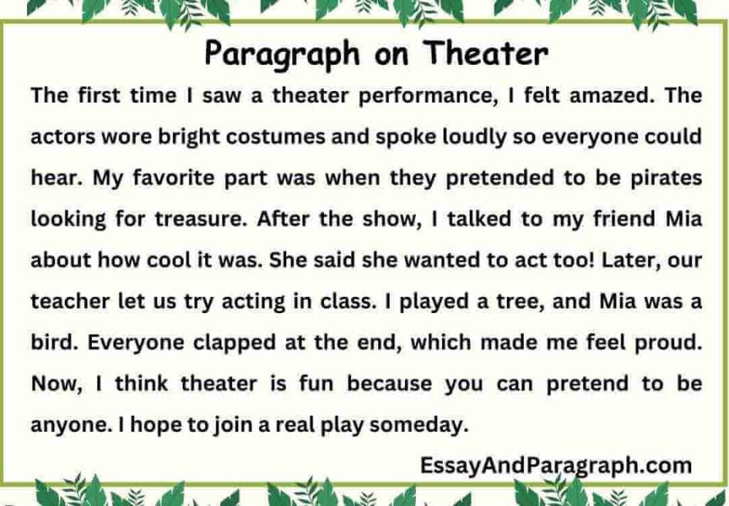 Paragraph on Theater