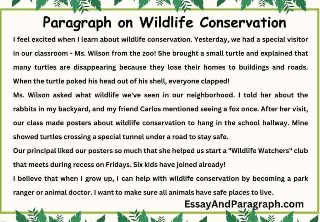 Paragraph on Wildlife Conservation