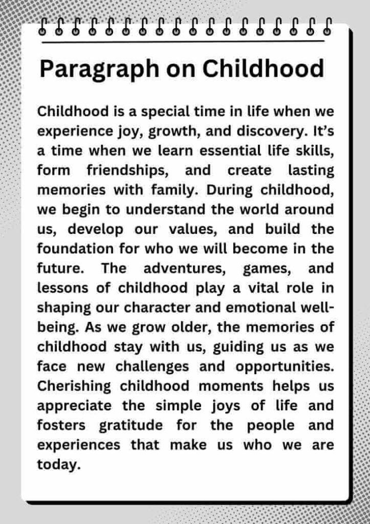 Paragraph on Childhood