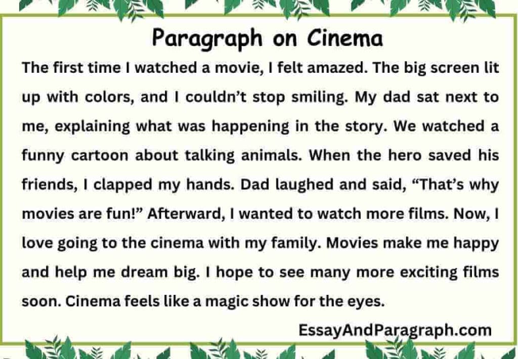 Paragraph on Cinema