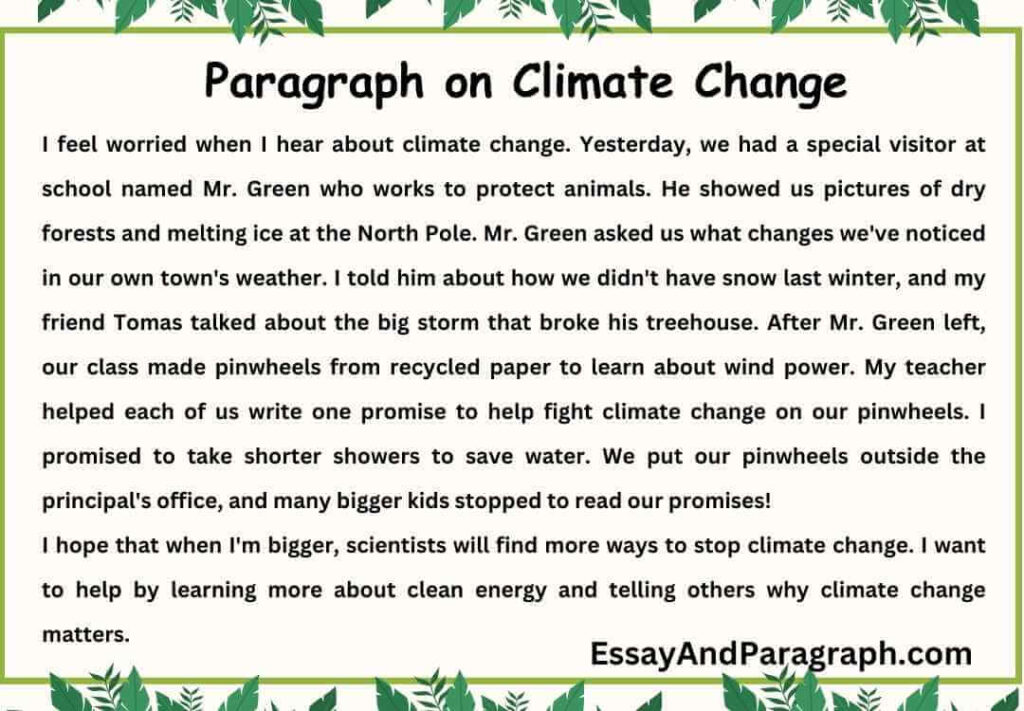 Paragraph on Climate Change