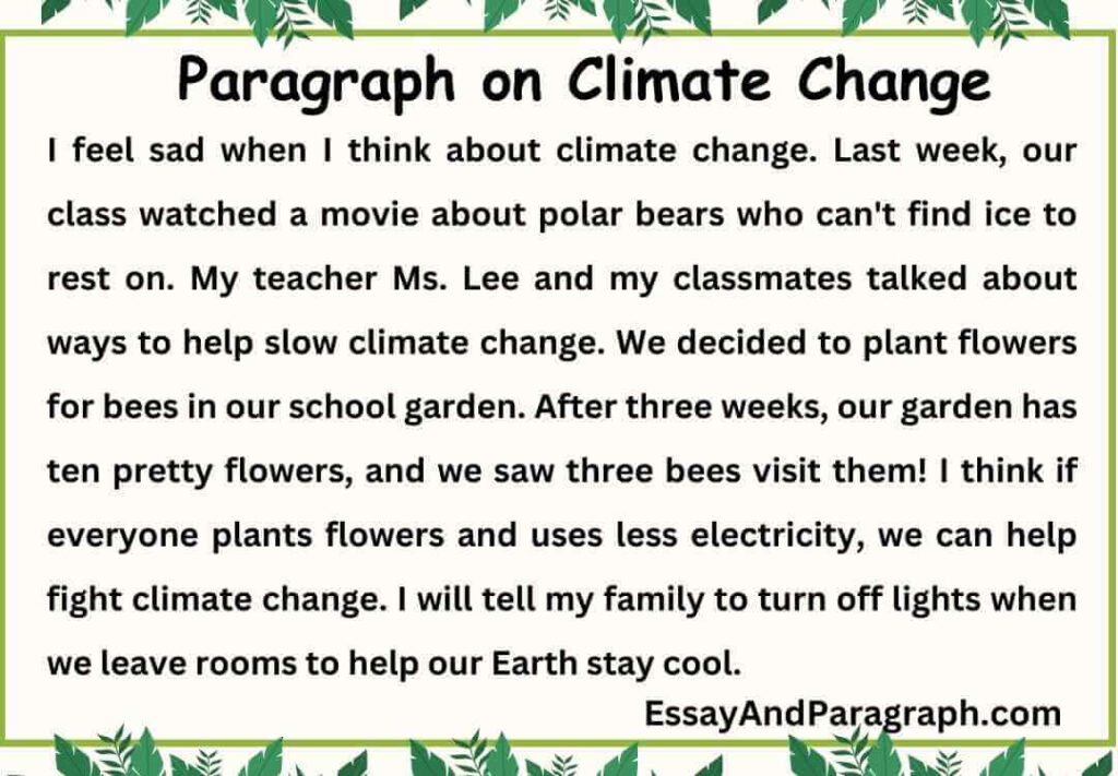 Paragraph on Climate Change