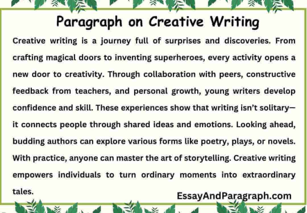 Paragraph on Creative Writing