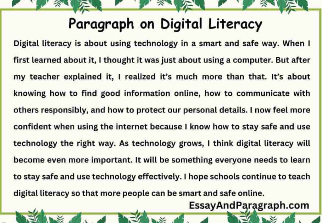 Paragraph on Digital Literacy