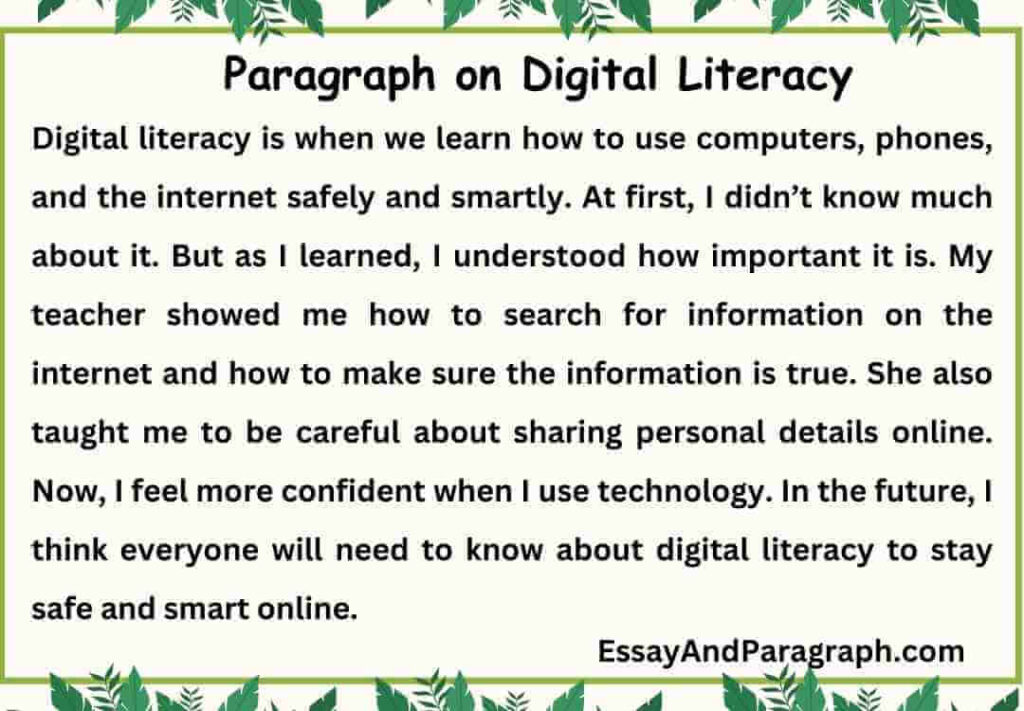 Paragraph on Digital Literacy