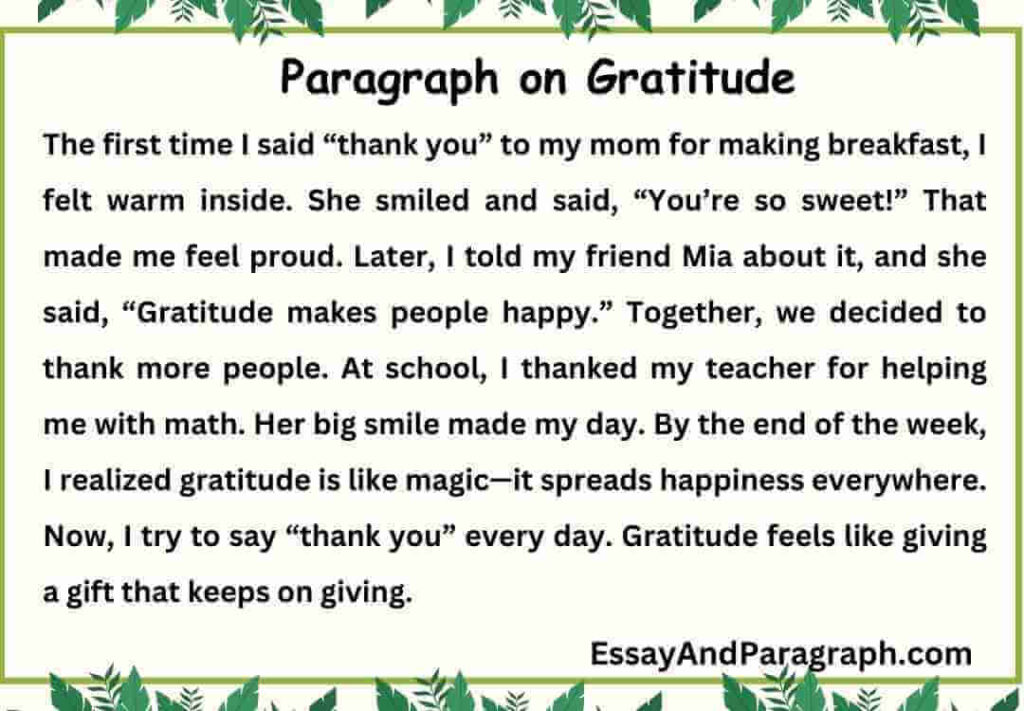 Paragraph on Gratitude