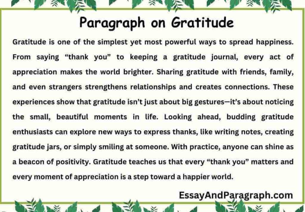 Paragraph on Gratitude