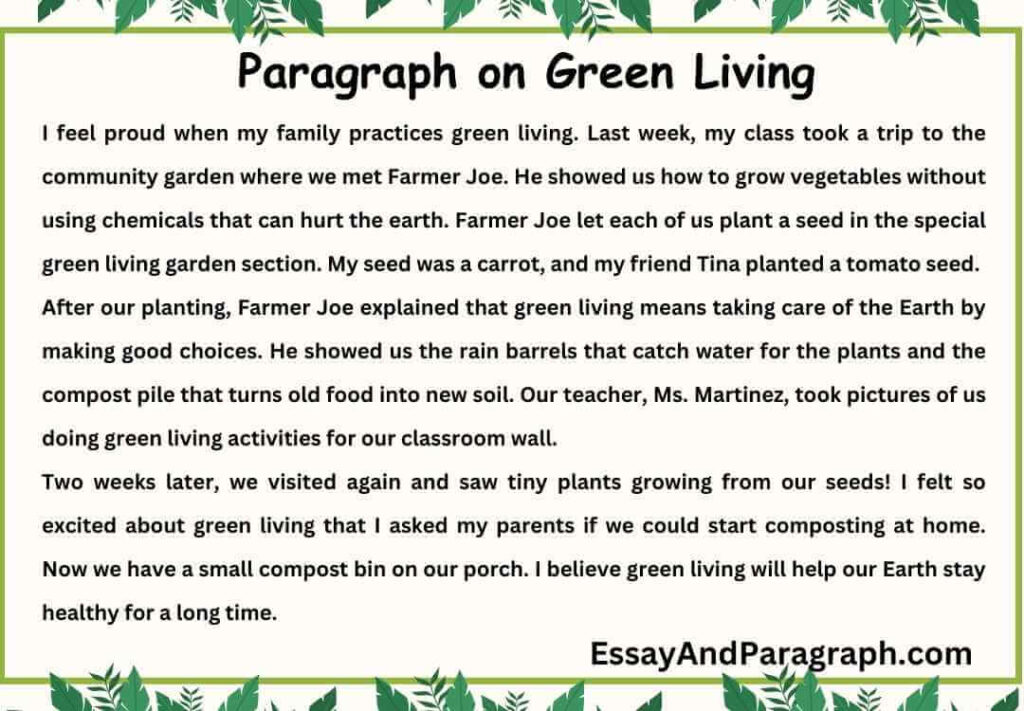 Paragraph on Green Living