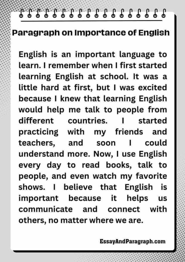 Paragraph on Importance of English