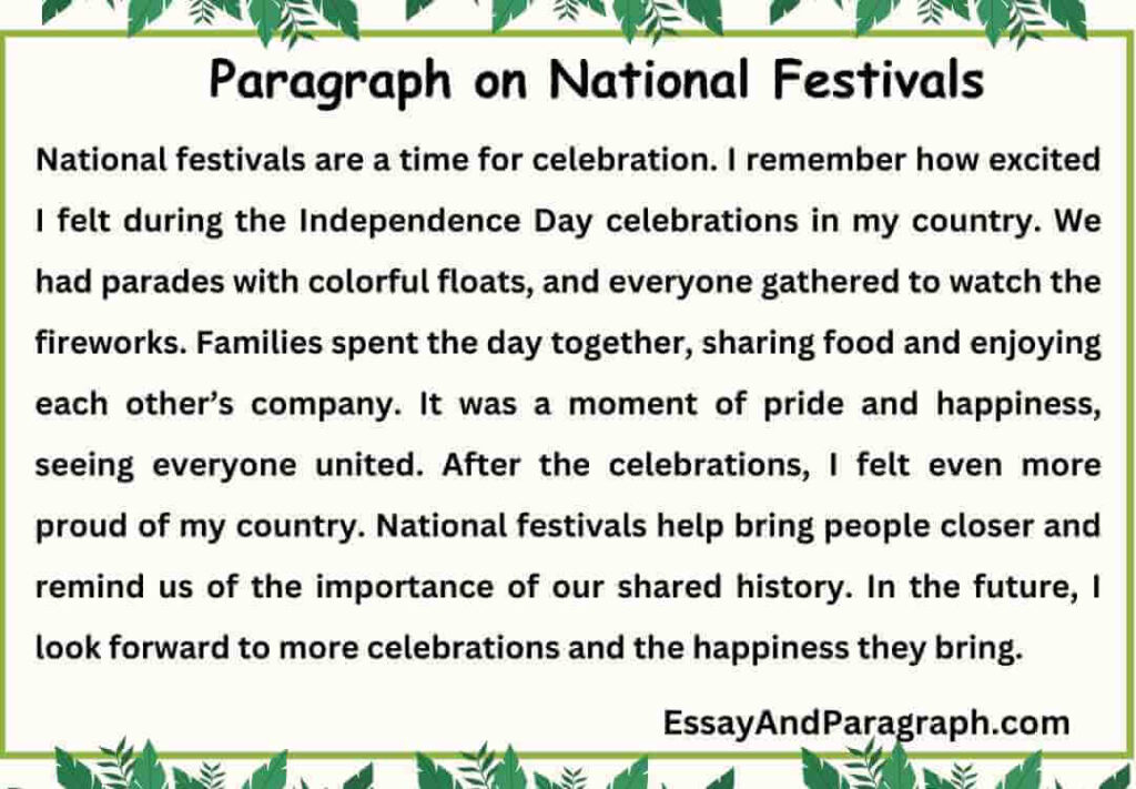 Paragraph on National Festivals