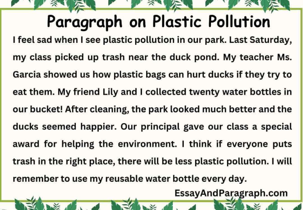 Paragraph on Plastic Pollution