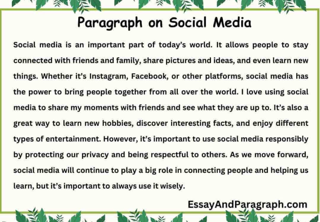 Paragraph on Social Media