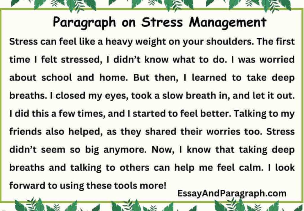 Paragraph on Stress Management