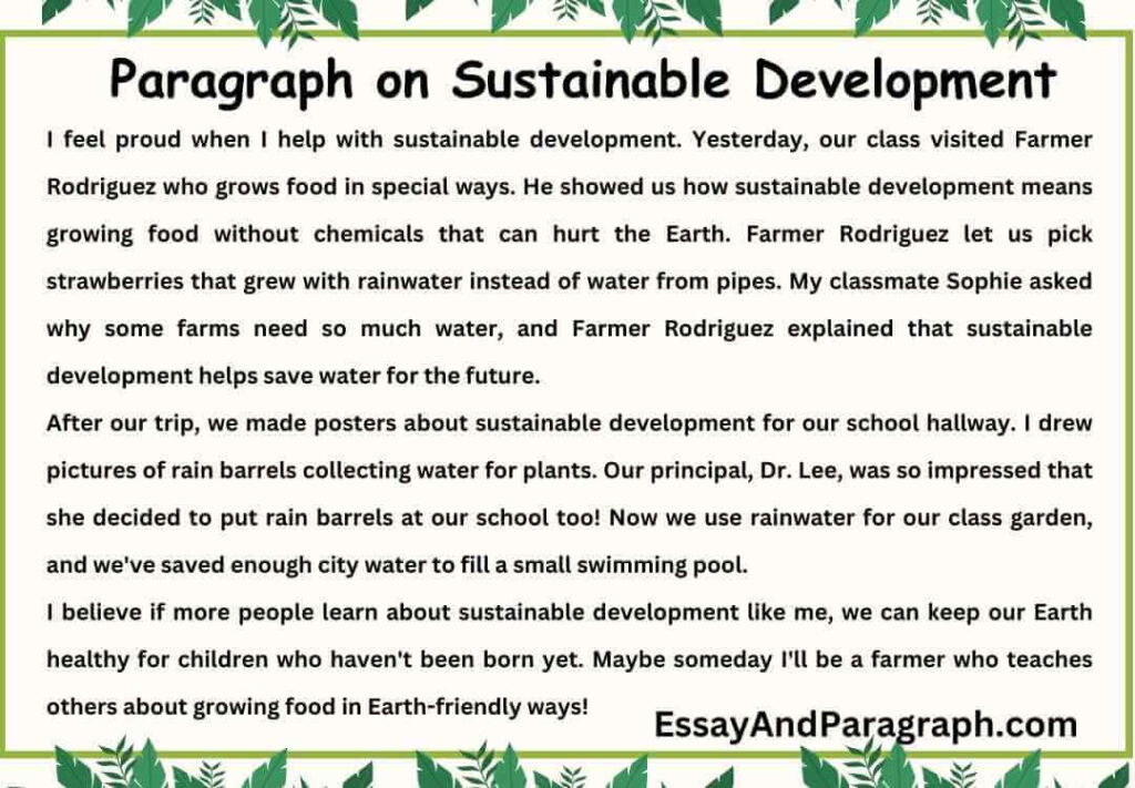 Paragraph on Sustainable Development