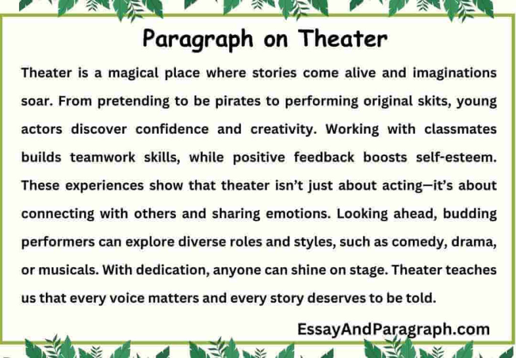 Paragraph on Theater