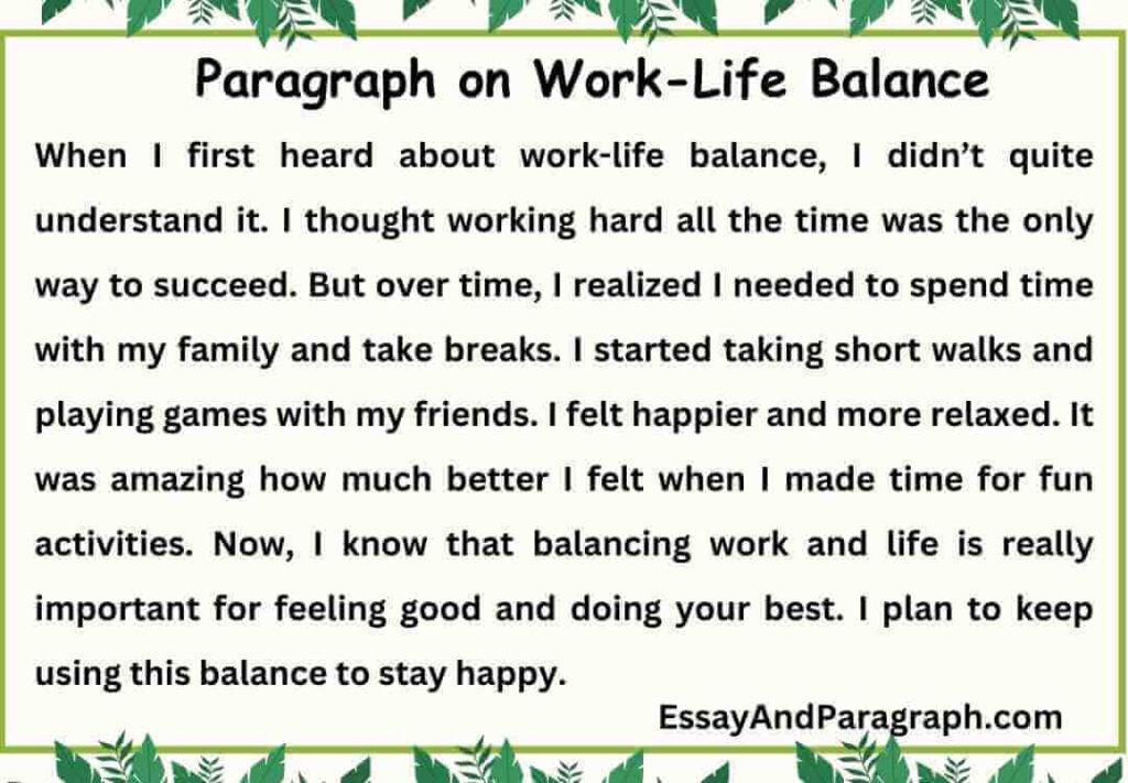 Paragraph on Work-Life Balance