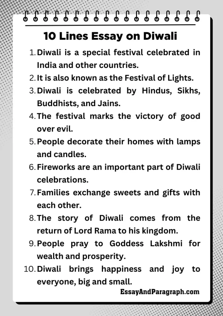 10 Lines Essay on Diwali 