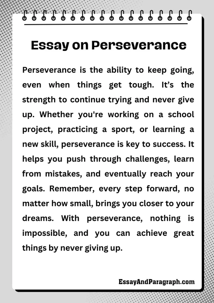 Essay on Perseverance