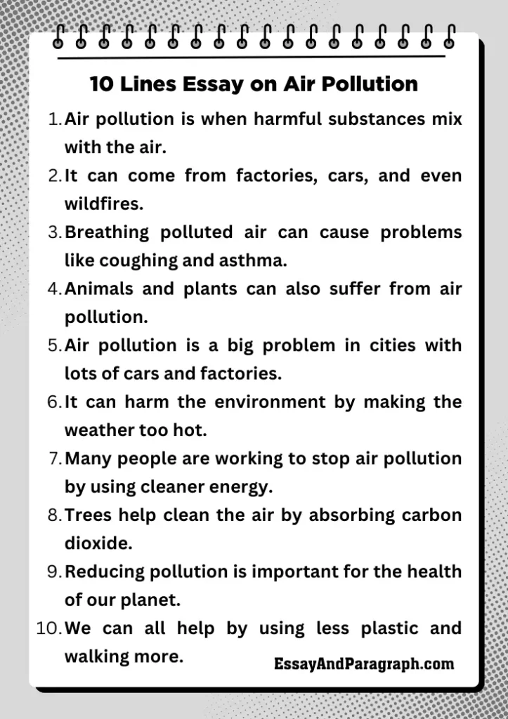 10 Lines Essay on Pollution