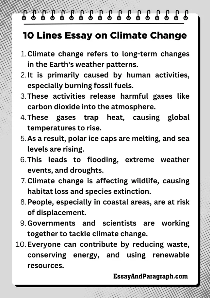 10 Lines Essay on Climate Change