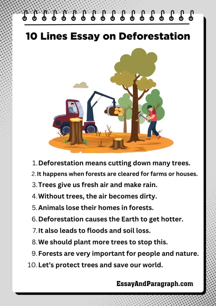 10 Lines Essay on Deforestation