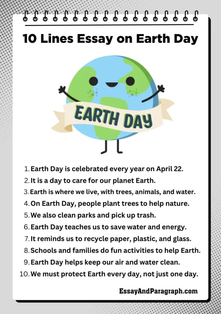 10 Lines Essay on Earth Day