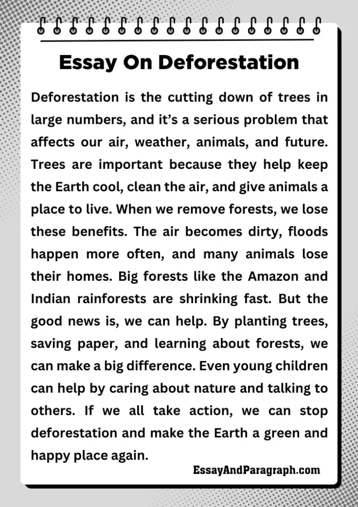 Essay On Deforestation