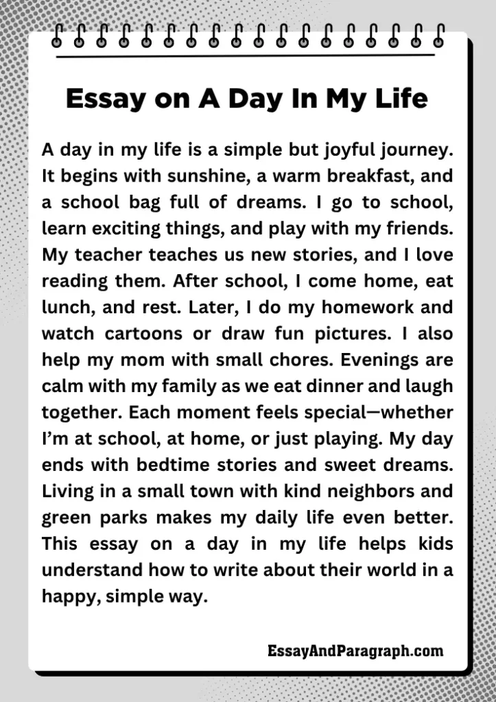 Essay on A Day In My Life