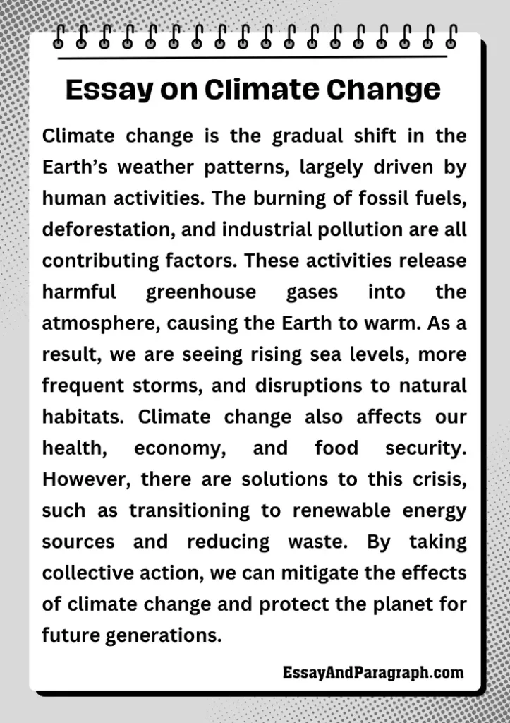 Essay on Climate Change
