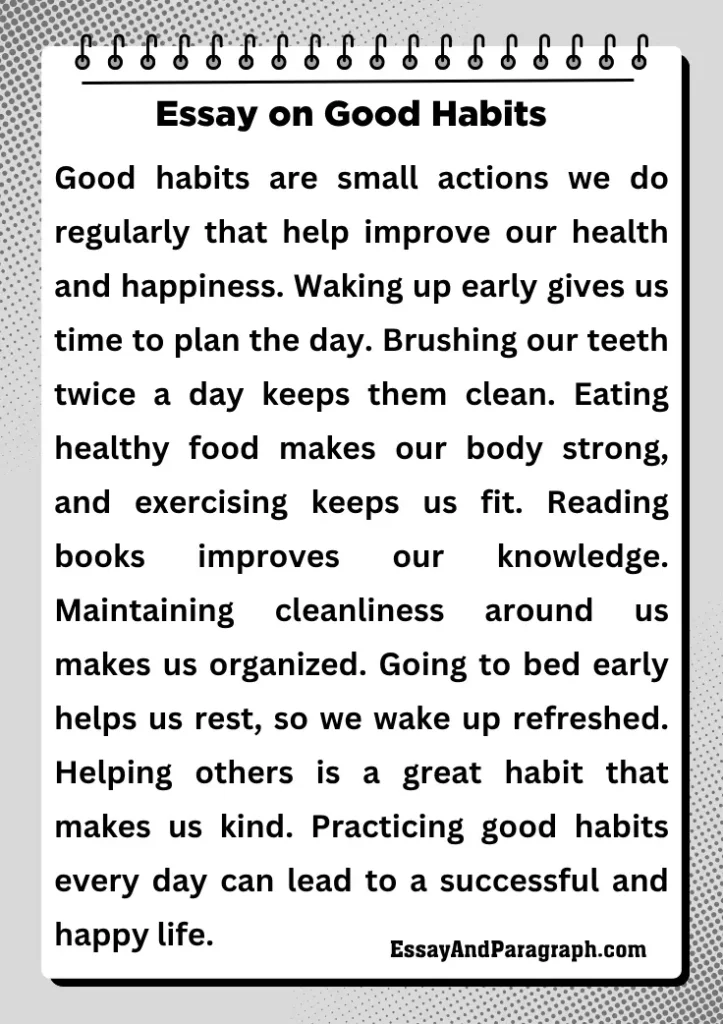Essay on Good Habits
