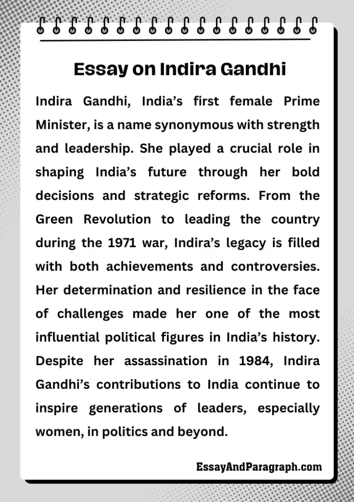 Essay on Indira Gandhi