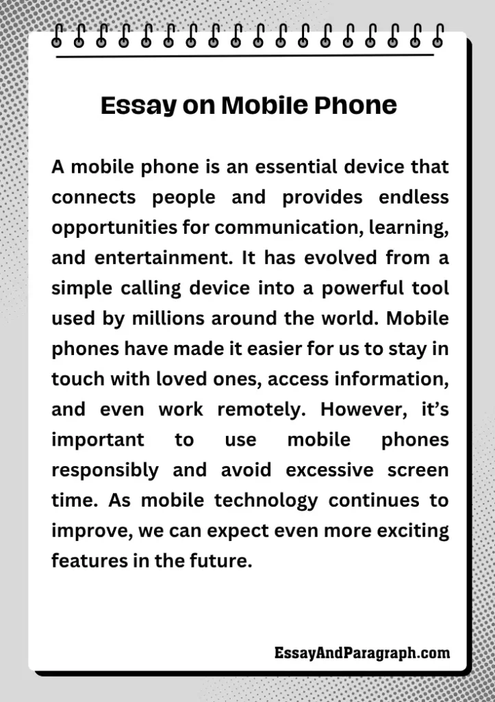 Essay on Mobile Phone