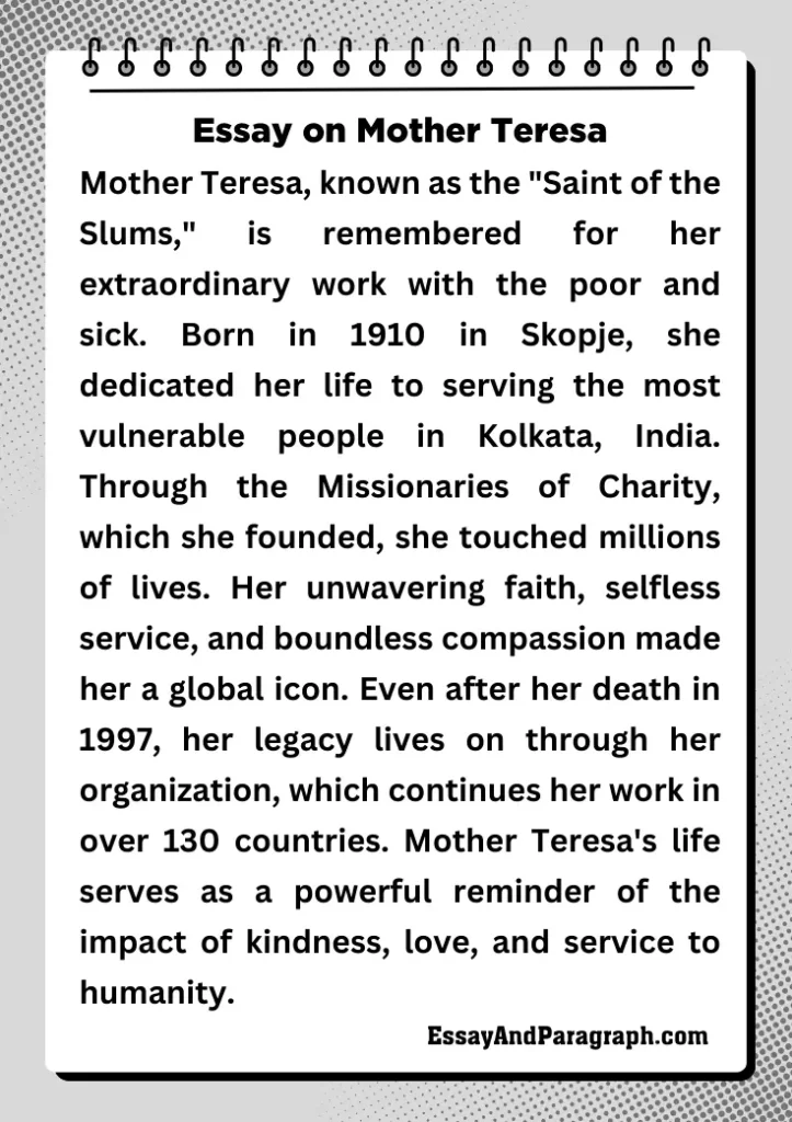 Essay on Mother Teresa