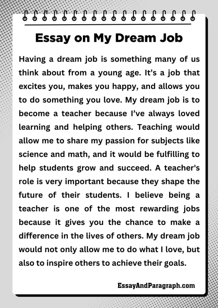 Essay on My Dream Job