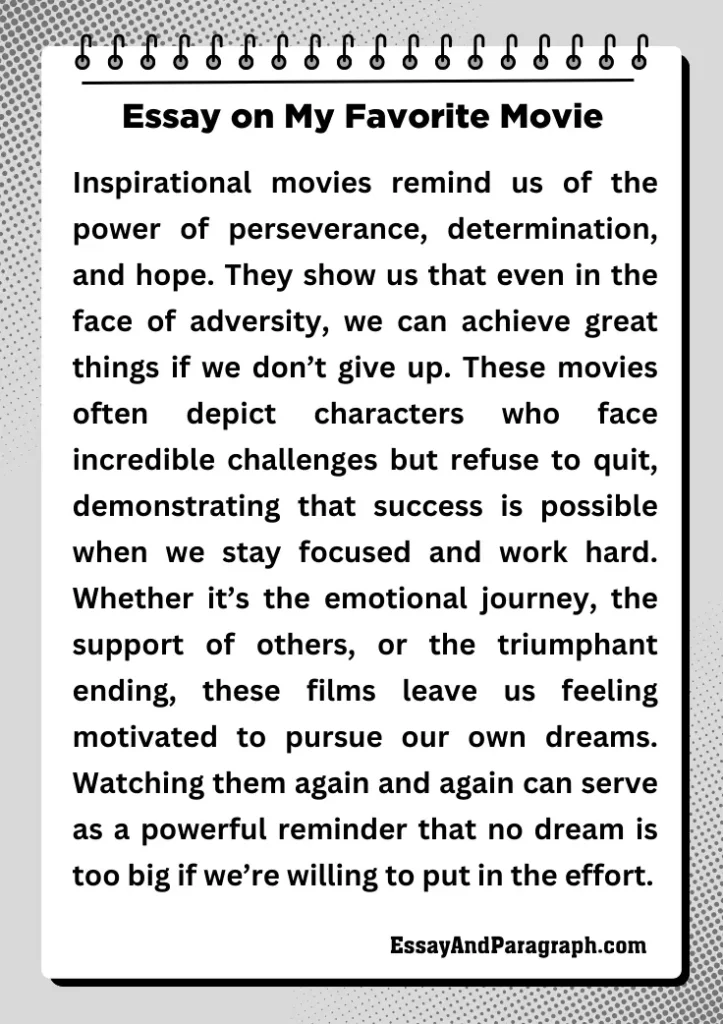Essay on My Favorite Movie