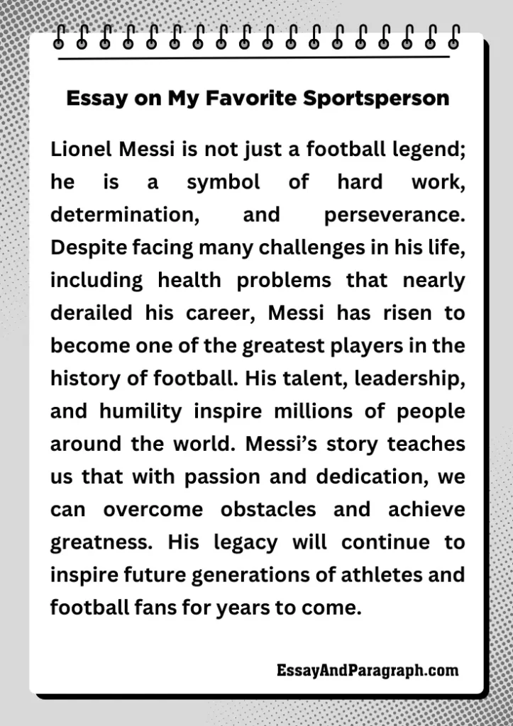 Essay on My Favorite Sportsperson