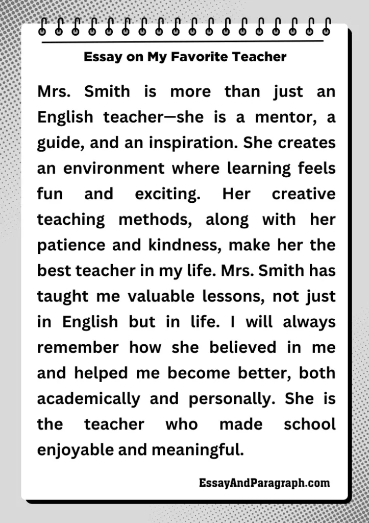 Essay on My Favorite Teacher