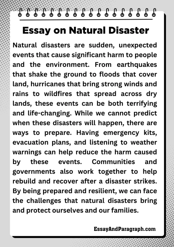 Essay on Natural Disaster