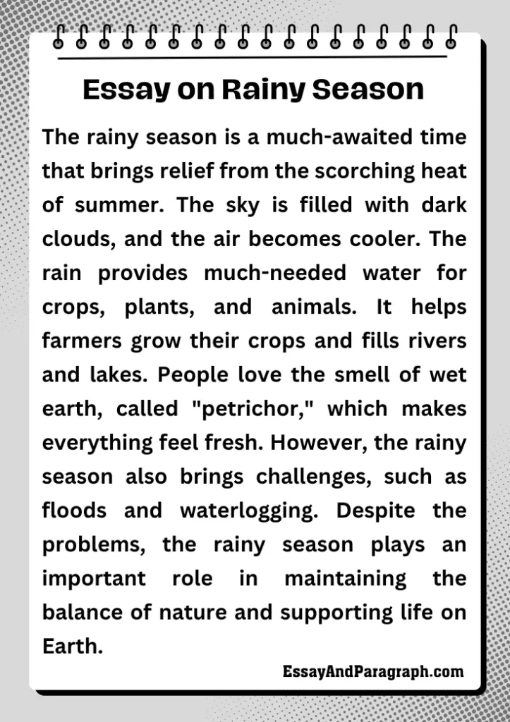 Essay on Rainy Season