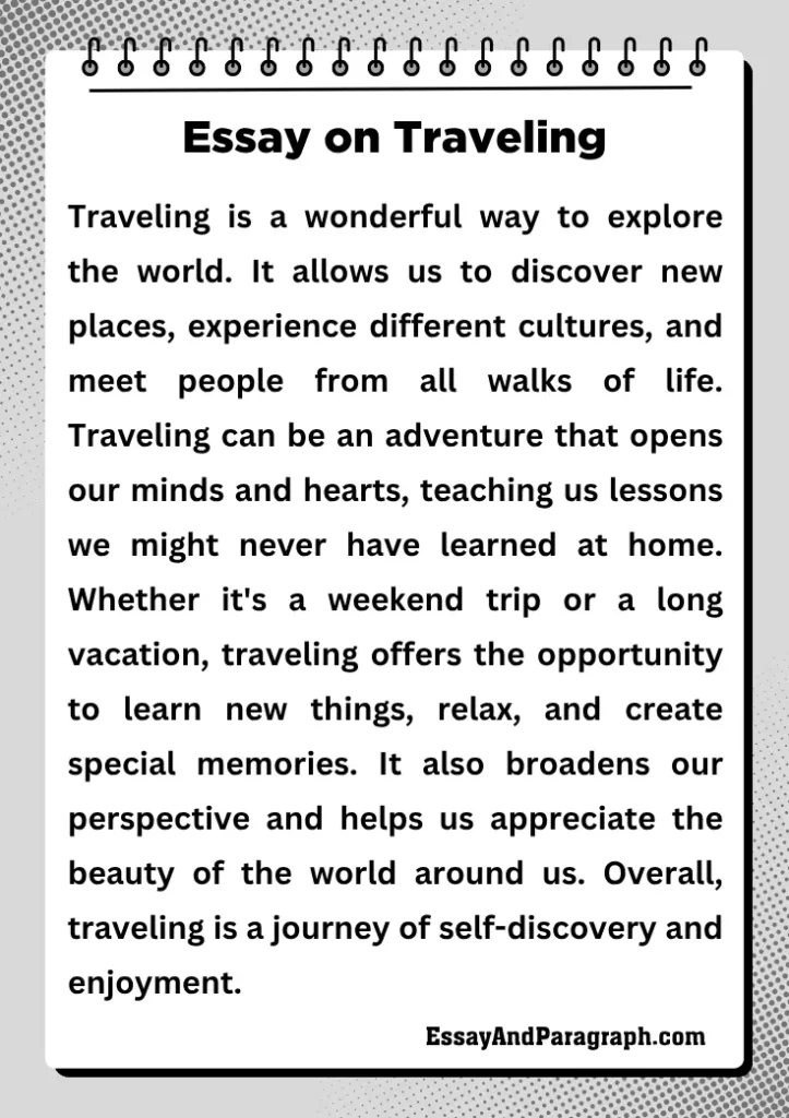 Essay on Traveling